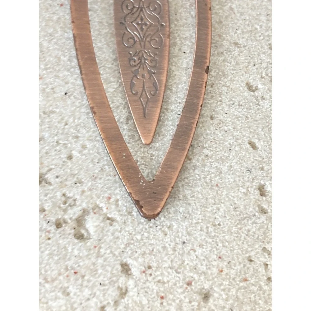 Decorative‎ Metal Bookmark Purple Bird Rhinestone Accent Copper Tone Artisan